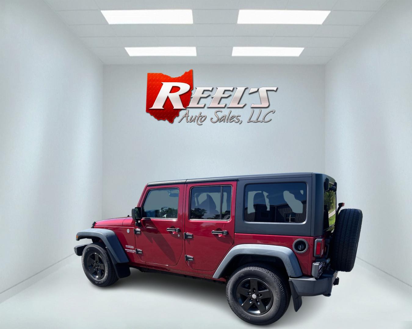 2012 Red /Black Jeep Wrangler Unlimited Sport 4WD (1C4BJWDG3CL) with an 3.6L V6 DOHC 24V engine, 5-Speed Automatic transmission, located at 547 E. Main St., Orwell, OH, 44076, (440) 437-5893, 41.535435, -80.847855 - This 2012 Jeep Wrangler Unlimited Sport with 4WD features a robust 3.6-liter Pentastar V6 engine paired with a 5-speed automatic transmission. It is equipped with a Dana 44 rear axle and a Dana 30 front axle, ensuring durable and reliable off-road capabilities. The model comes with a hardtop convert - Photo#8